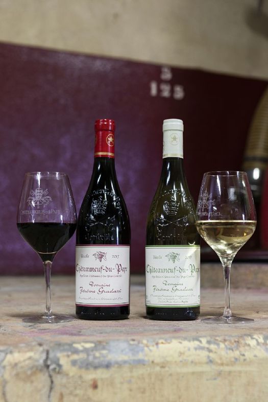 vin rouge et vin blanc de Jérôme Gradassi